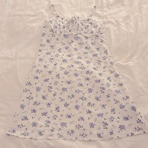 White and purple floral dress, size small